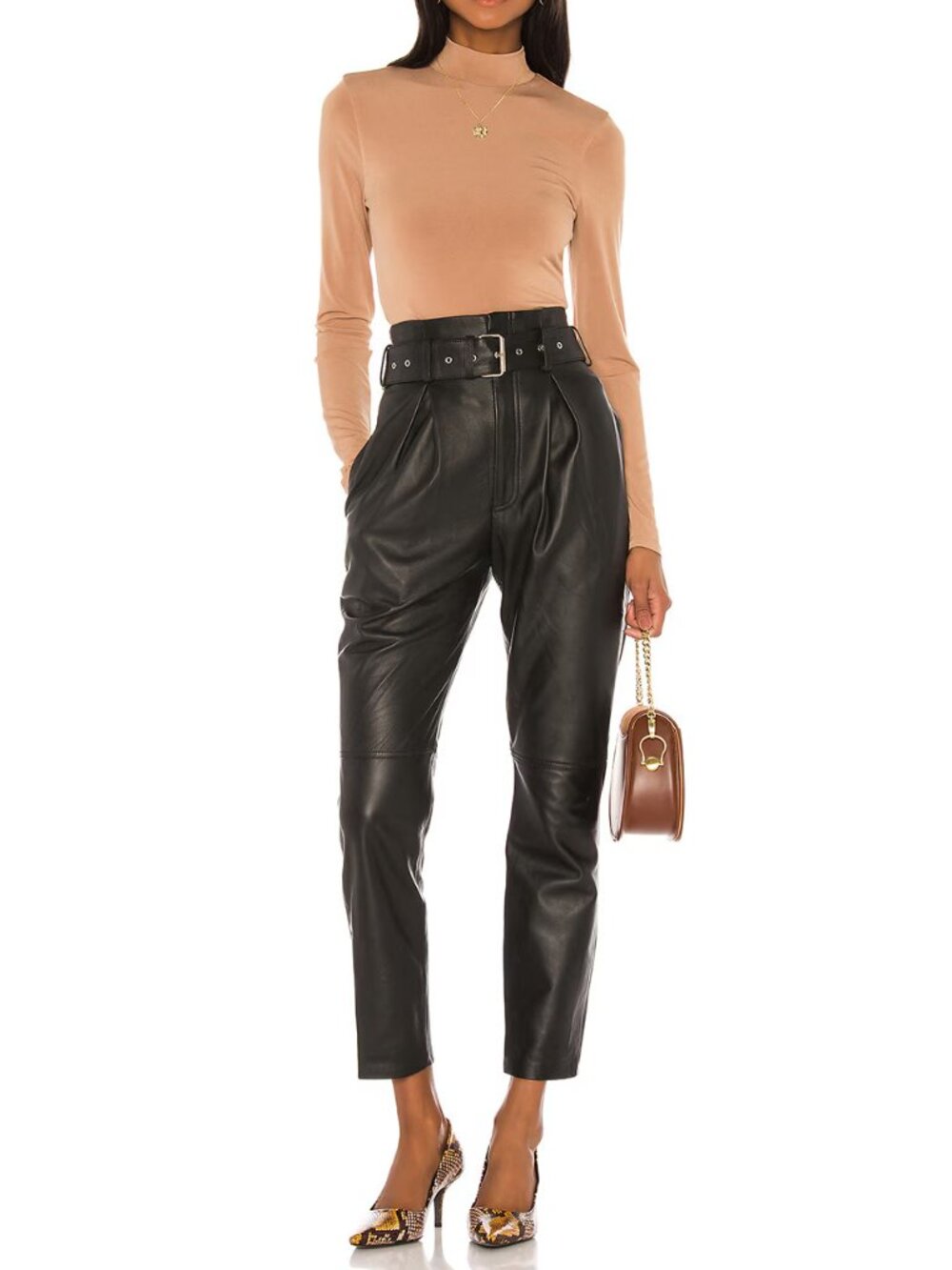 NWOT Song of Style Suzie leather belted pants